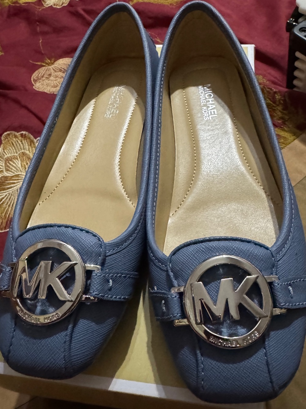 Michael Kors Navy Logo-Emblem Ballet Flats